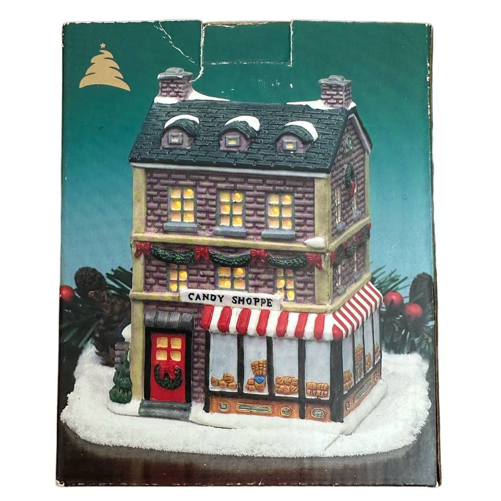 Trim a home light up Christmas Candy Shoppe Village building 1996 - Picture 2 of 9